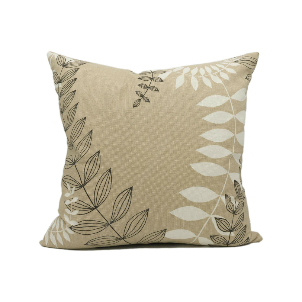 Harlequin - Lea - Cream / Black - Large Scale Curly Fern Leaf Foliage Cushion Cover - Handmade Throw Pillow - Designer Home Décor.