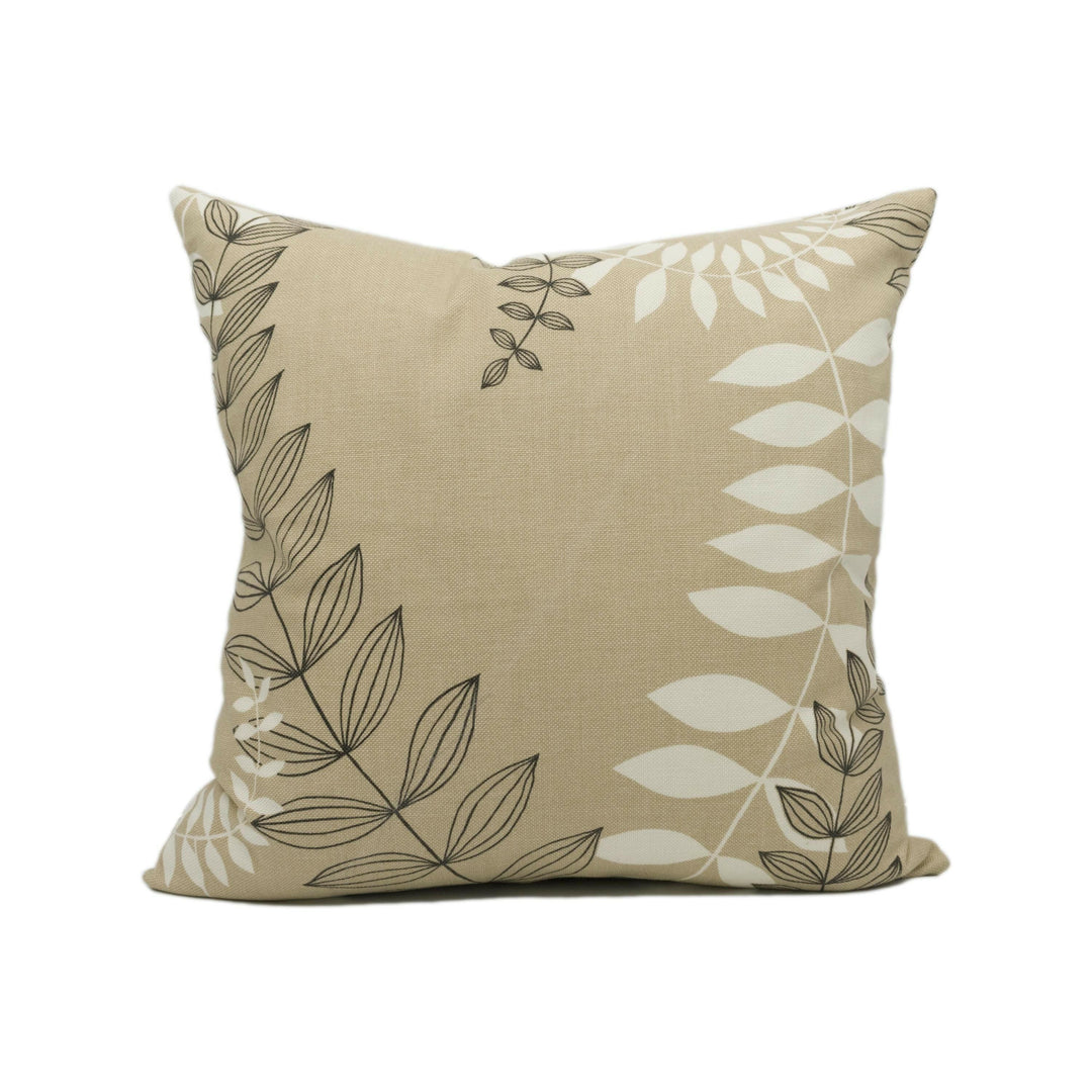 Harlequin - Lea - Cream / Black - Large Scale Curly Fern Leaf Foliage Cushion Cover - Handmade Throw Pillow - Designer Home Décor.