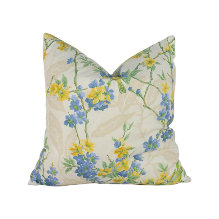 Sanderson - Birdsong - Blue / Yellow - Stunning Cushion Cover Throw Pillow Designer Home Decor.