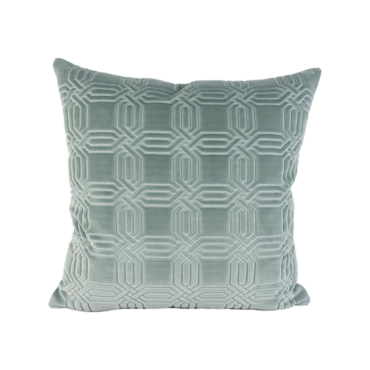 Brentano - Interlock - Glacier - Stunning Designer Cut Velvet Cushion Cover Handmade Throw Pillow Luxury Home Decor.