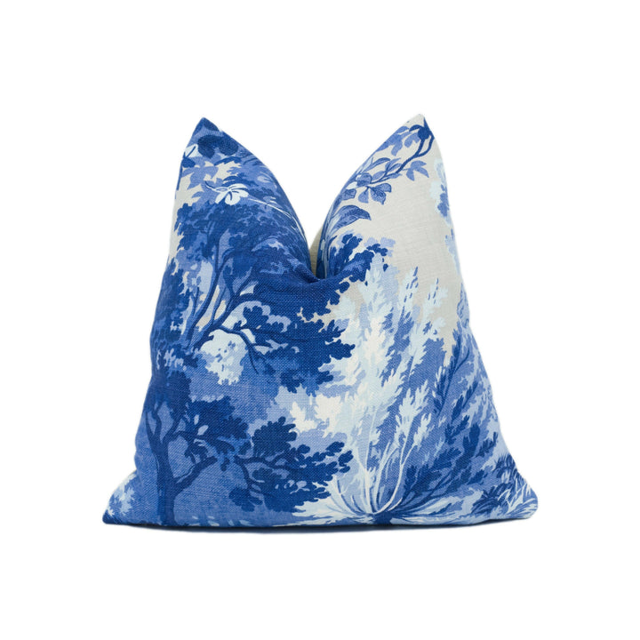 Thibaut - Lincoln Toile - Blue and Flax - Soft Muted Romantic Countryside Designer Cushion Cover - Luxury Throw Pillow - Handmade Home Décor.