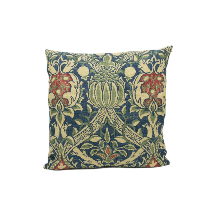 William Morris - Granada - Indigo / Red - Ornate Fruit Trellis Cushion Cover - Handmade Throw Pillow - Designer Home Décor.