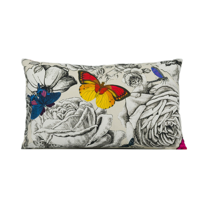 Osborne &amp; Little - Butterfly Garden - Multi - Bright Bold Floral Cushion Cover - Handmade Throw Pillow - Designer Home Décor.