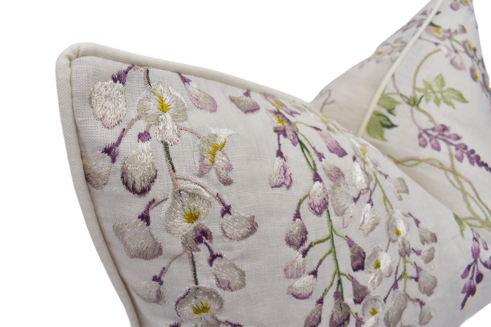 a close up of a pillow on a white background