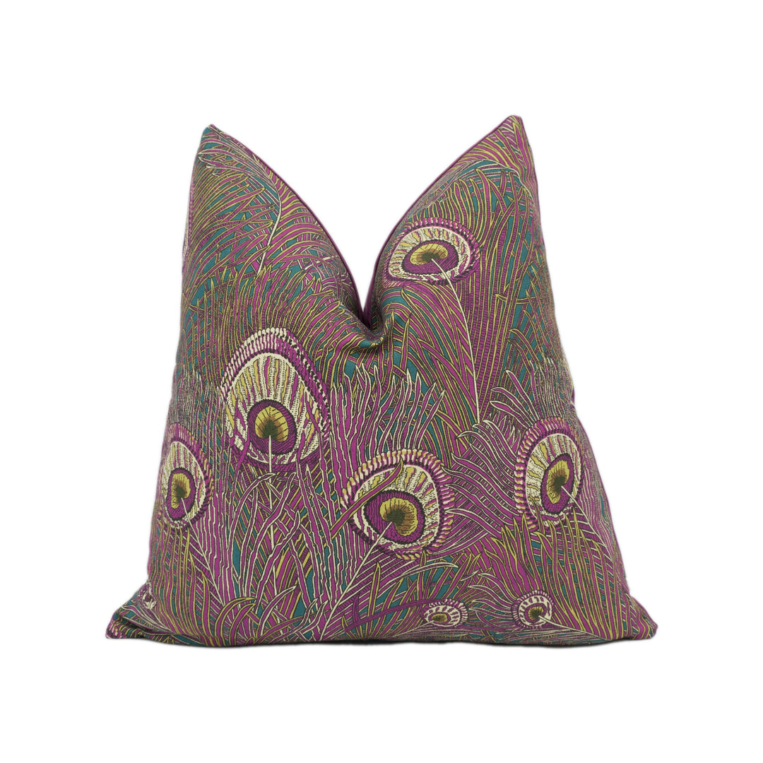 Liberty Art - Hera - Anemone - Stunning Peacock Feather Handmade Cushion Cover Throw Pillow Home Décor.