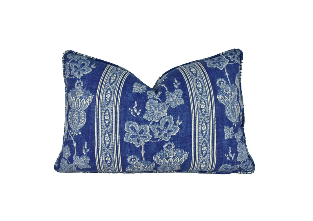 Kate Forman - Maude - Blue - Self Piped Cushion Cover Pillow Throw Designer Home Decor.
