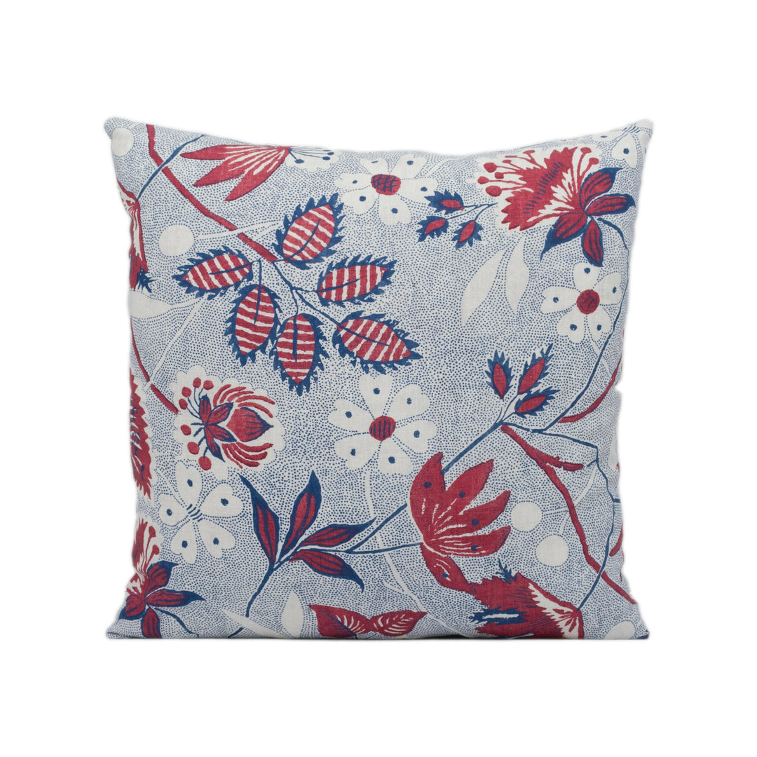 Anna French x Thibaut - Indienne Hazel - Red / Blue - Stunning Designer Cushion Cover Home Décor Throw Pillow.
