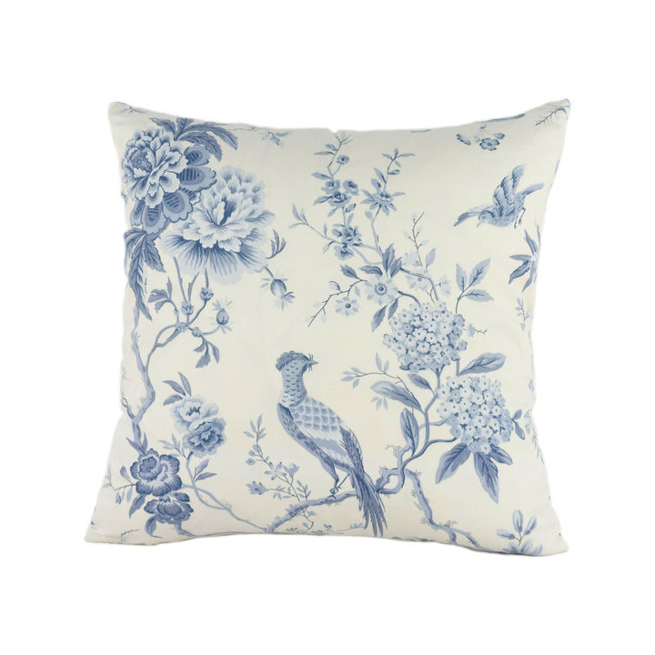 Sanderson - Pillemont Toile - Ivory / China Blue - Stunning Designer Cushion Cover Home Decor Throw Pillow.