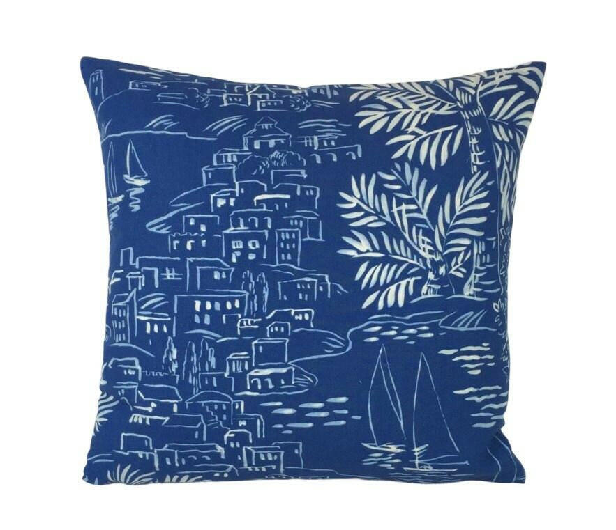Designers Guild - Ralph Lauren - Homeport Scenic - Harbour - Stunning Designer Cushion Cover Throw Pillow Home Decor.