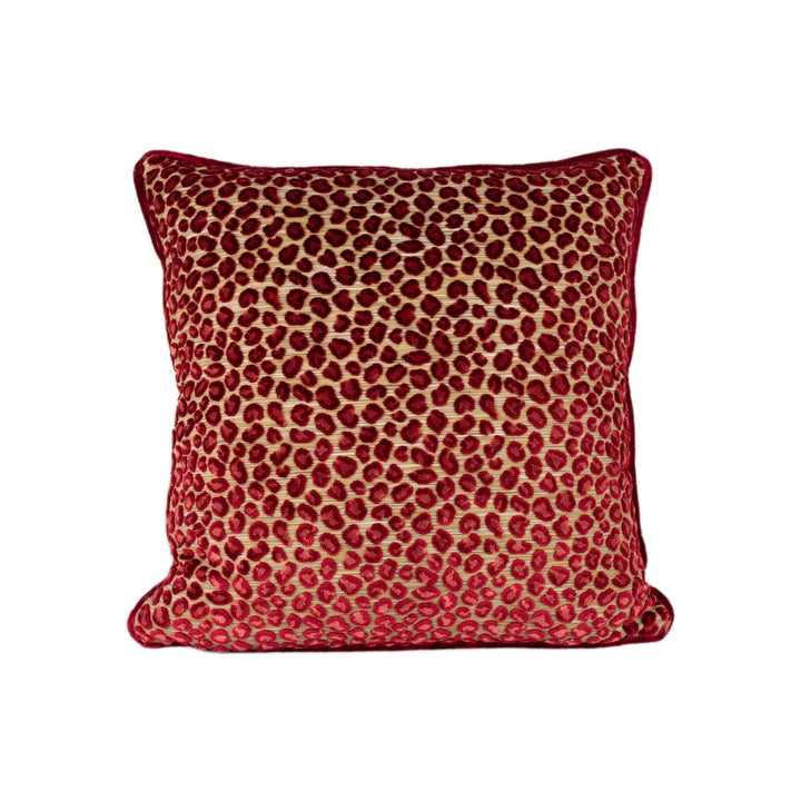Colefax and Fowler - Wilde - Red - Glamorous Animal Print Velvet Designer Cushion Cover - Handmade Throw Pillow Luxury Home Decor.