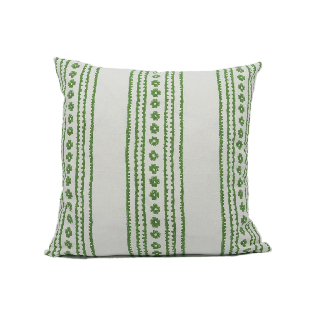 Thibaut - New Haven Stripe - Green - Crafty Playful Stripe Designer Cushion Cover - Luxury Throw Pillow - Handmade Home Décor.
