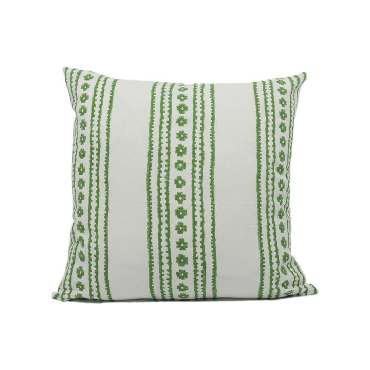 Thibaut - New Haven Stripe - Green - Crafty Playful Stripe Designer Cushion Cover - Luxury Throw Pillow - Handmade Home Décor.