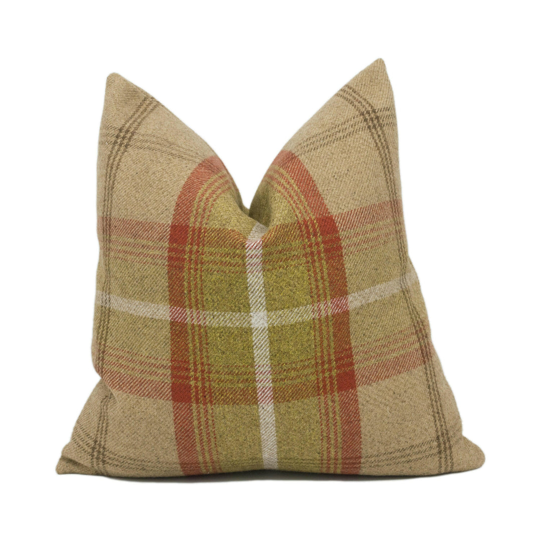 Porter & Stone - Balmoral - Rust - Plaid Tartan Cushion Cover - Handmade Throw Pillow - Designer Home Décor.