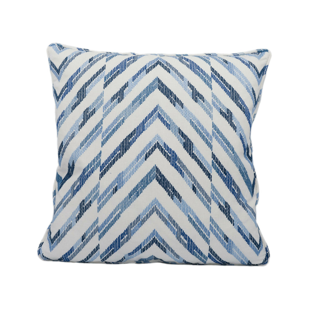 Thibaut - Hamilton Embroidery - Blue and White - Stunning Hand Made Cushion Cover Throw Pillow Designer Home Décor.