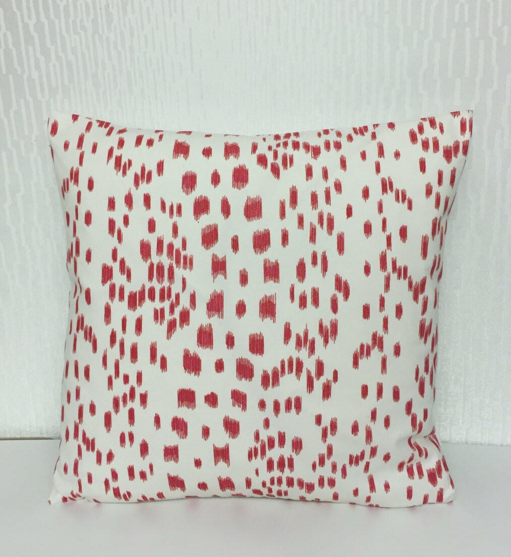 Brunschwig & Fils - Les Touches - Pink Luxurious Modern Animal Print Designer Cushion Cover - Luxury Throw Pillow - Handmade Home Decor.