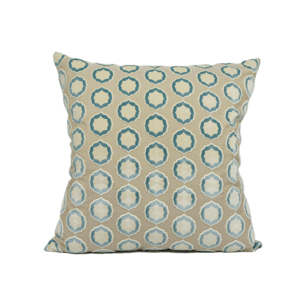 Manuel Canovas - Tiana - Ciel / Ivoire -  Glamorous Polka Dot Designer Cut Velvet Cushion Cover - Luxury Throw Pillow - Handmade Home Decor.