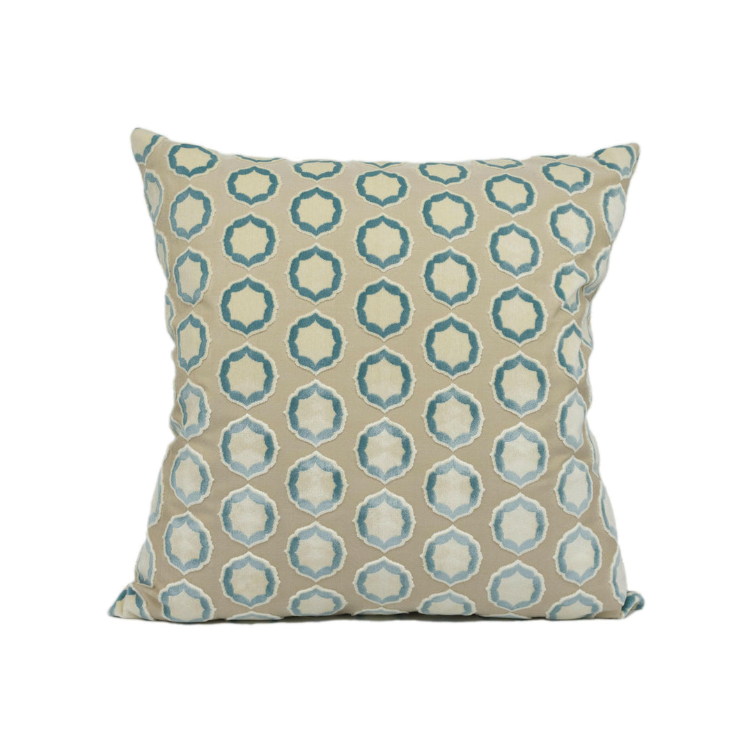 Manuel Canovas - Tiana - Ciel / Ivoire -  Glamorous Polka Dot Designer Cut Velvet Cushion Cover - Luxury Throw Pillow - Handmade Home Decor.