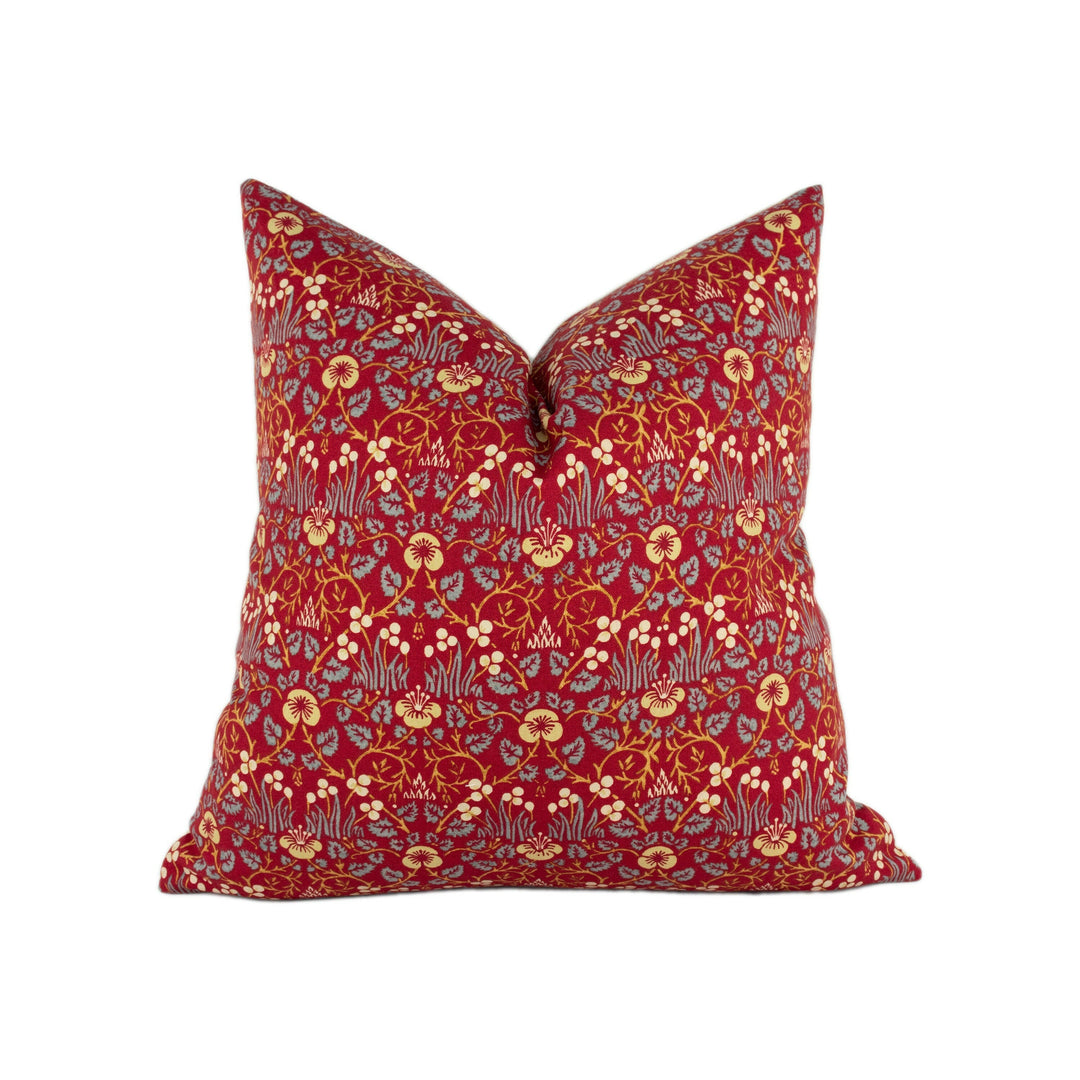 William Morris - Eye Bright - Red - Stunning Designer Cushion Cover Home Décor Throw Pillow.