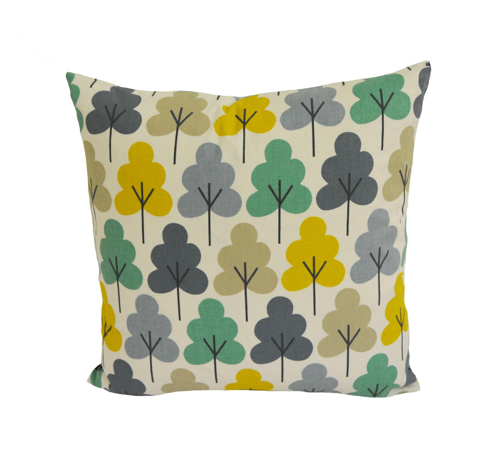 Scion - Setri - Jade / Denim / Glacier - Playful Geometric Tree Cushion Cover - Handmade Throw Pillow Designer Home Decor.