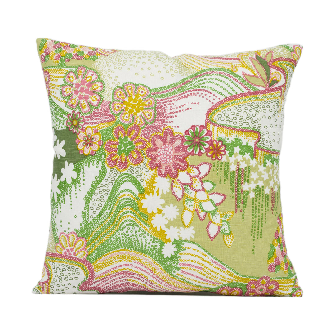 Clements Ribeiro x Schumacher - Daisy Chain - Green and Pink - 1970&