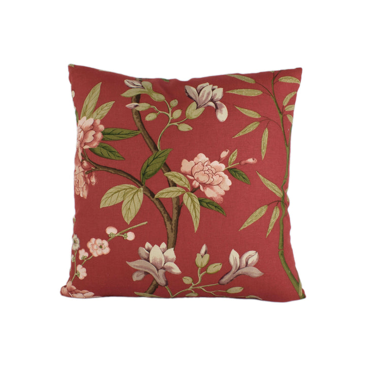 GP and J Baker - Peony &amp; Blossom - Red / Moss - Stunning Designer Cushion Cover Home Decor Throw Pillow.