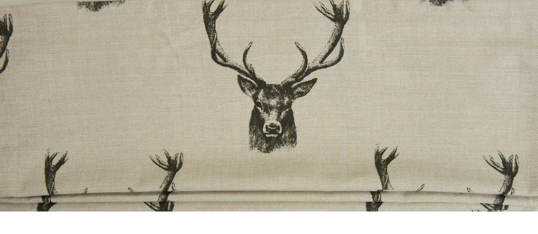 Fryetts - Stags - Charcoal - Professionally Made Roman Blind Made to Measure.