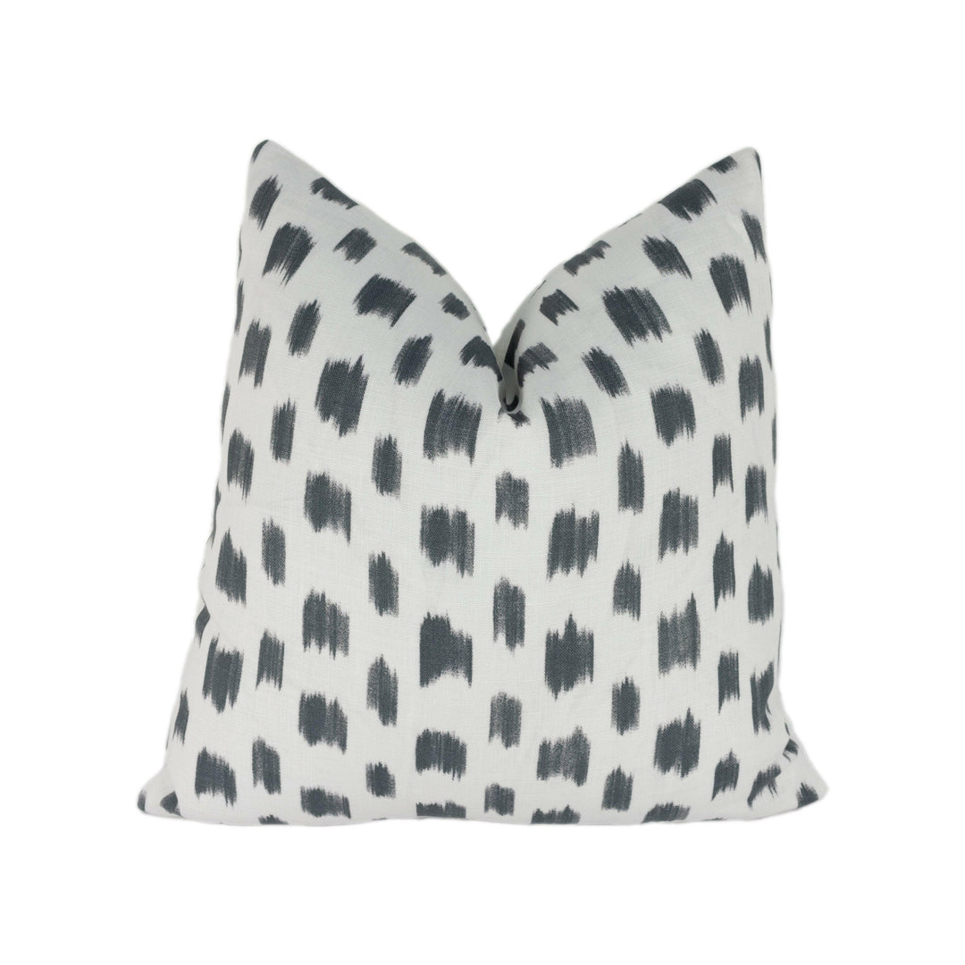 Schumacher - Izmir Ikat - Black - Versatile Ikat Inspired Animal Print - Designer Cushion Cover - Handmade Throw Pillow - Luxury Home Decor.