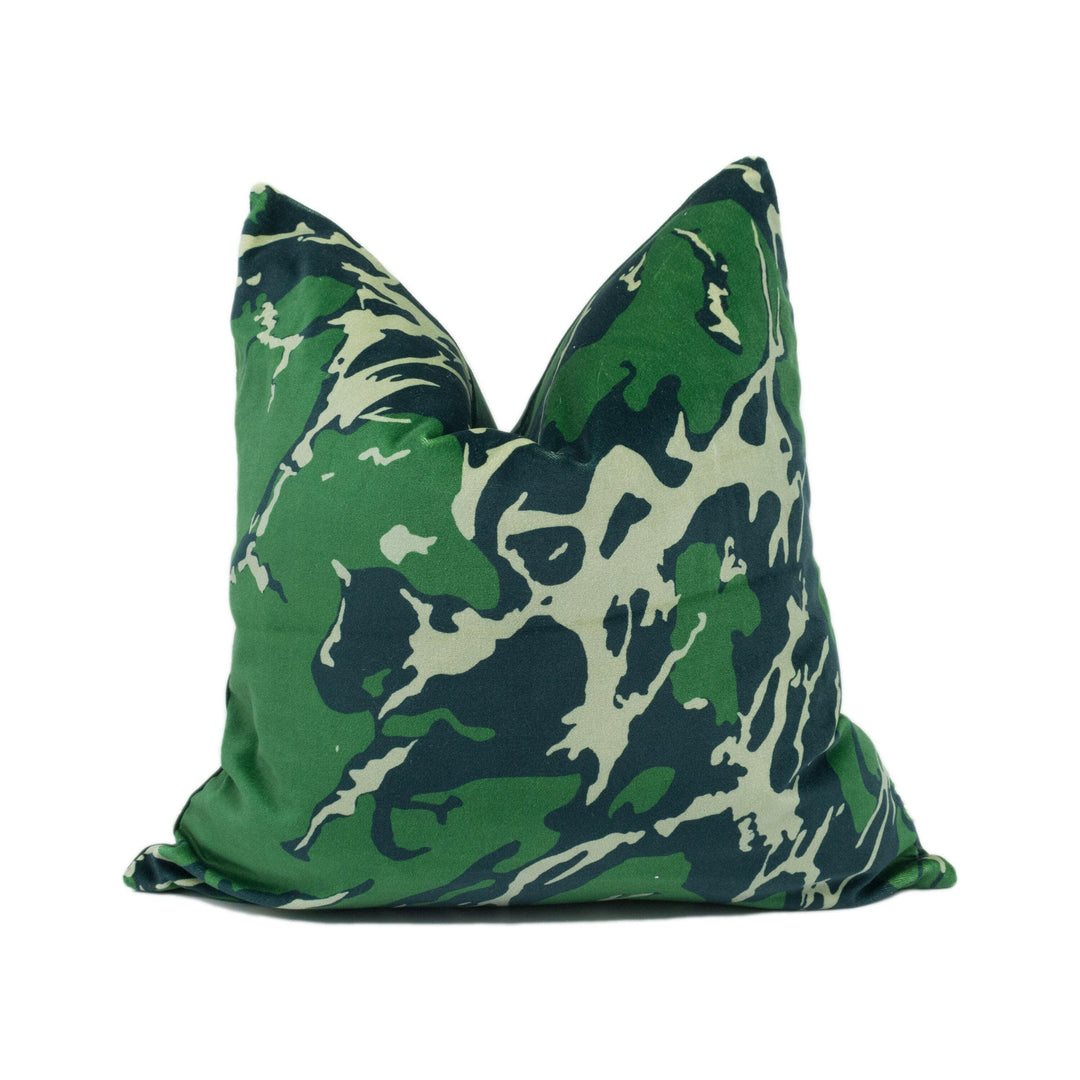 Zoffany - French Marble Velvet - Malachite - Luxurious Green Velvet Cushion Cover - Handmade Throw Pillow - Designer Home Décor.