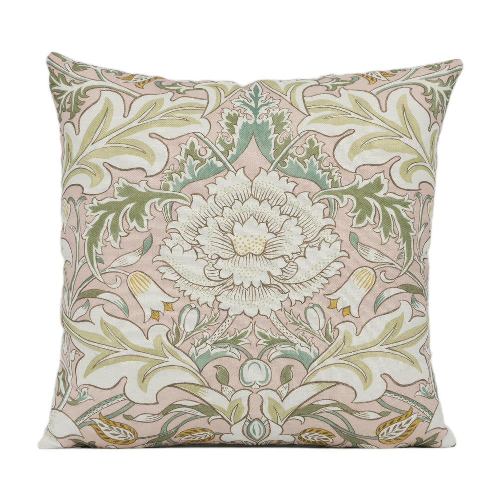 William Morris - Simply Severn - Cochineal / Willow - Elegant Floral Damask Designer Cushion Cover - Handmade Throw Pillow - Luxury Home.