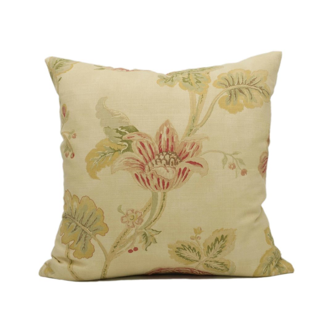 Colefax and Fowler - Berwick - Red / Green - Vintage Inspired Trailing Floral Cushion Cover - Handmade Throw Pillow - Designer Home Décor.