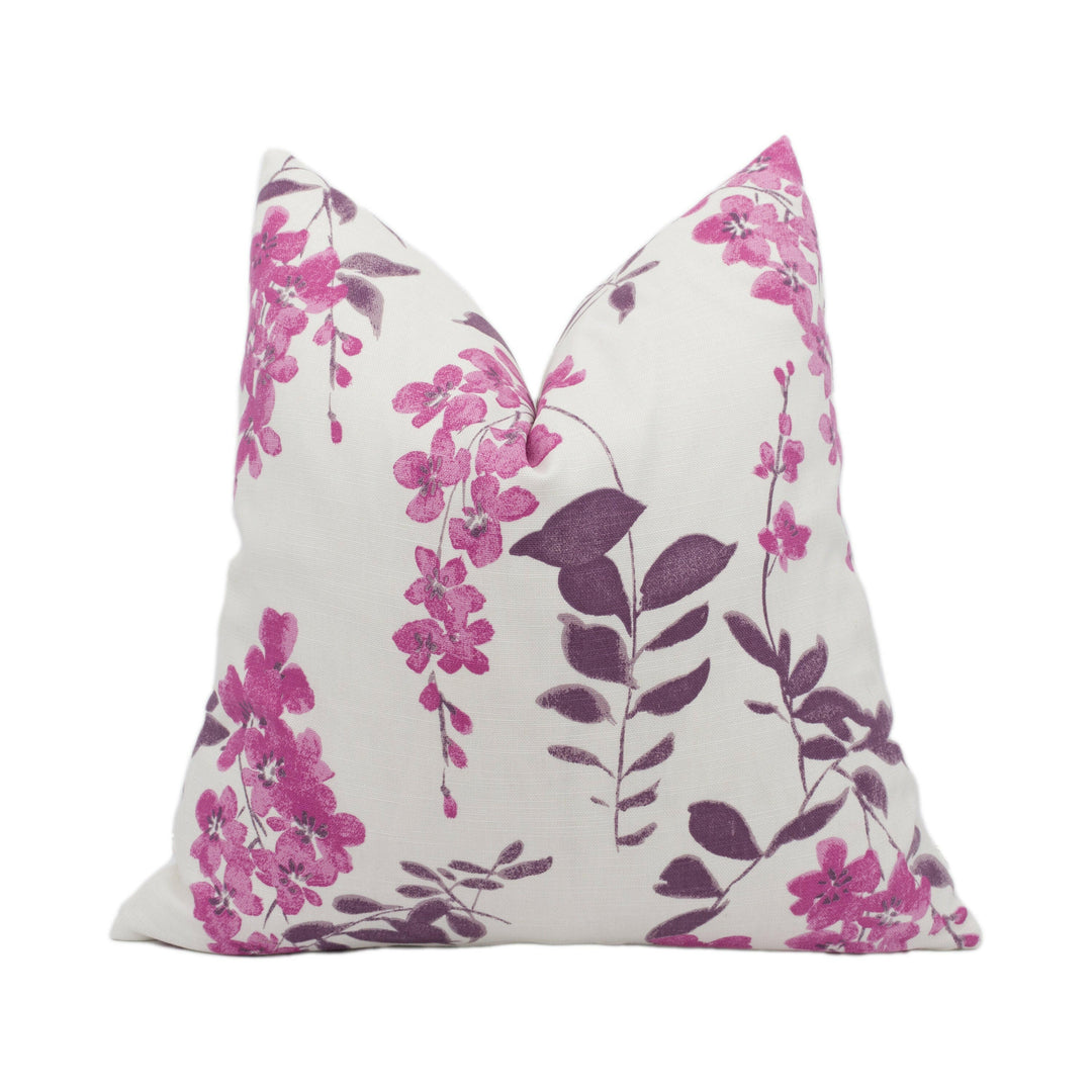 Sanderson - Wisteria Blossom - Berry / Plum - Stunning Cushion Cover Handmade Throw Pillow Designer Home Décor.