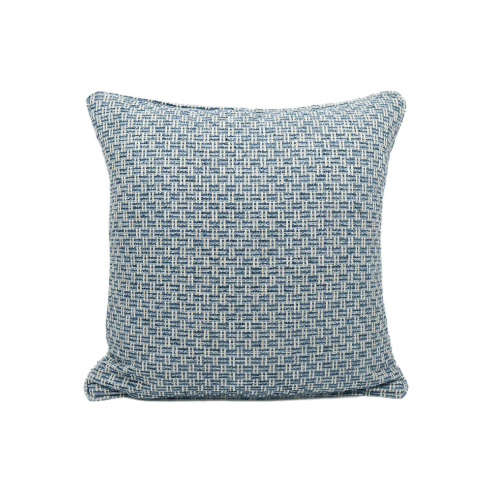 Clarke & Clarke - Tecido - Denim - Chic Piped Small Scale Basket Weave Cushion Cover - Handmade Throw Pillow - Designer Home Décor.