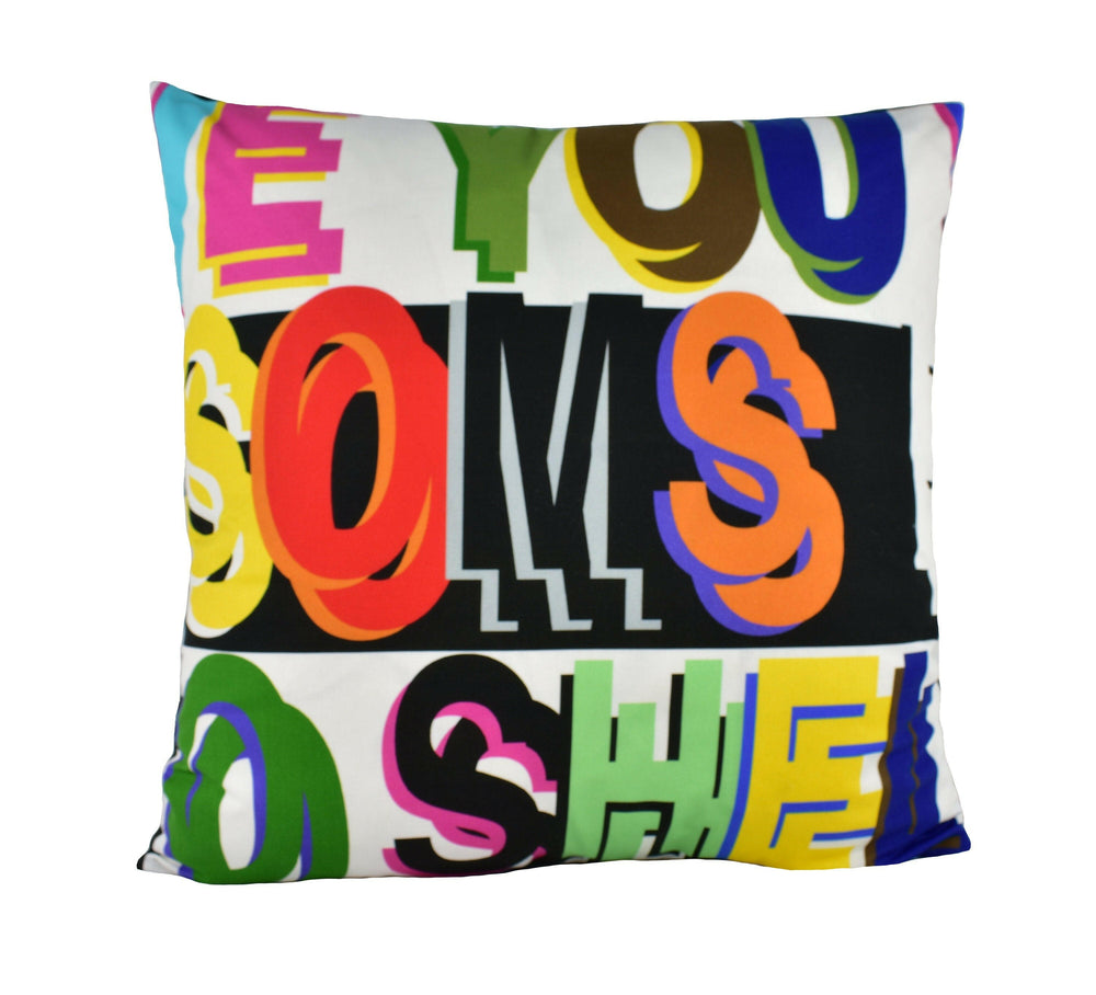 Schumacher - Robert Burns - Multi - Warhol-esque Rainbow Poem - Designer Cushion Cover - Handmade Throw Pillow - Luxury Home Decor.
