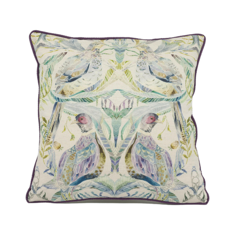 Voyage - Netherton - Skylark - Striking Contrast Piped Watercolour Statement Cushion Cover - Handmade Throw Pillow - Designer Home Décor.