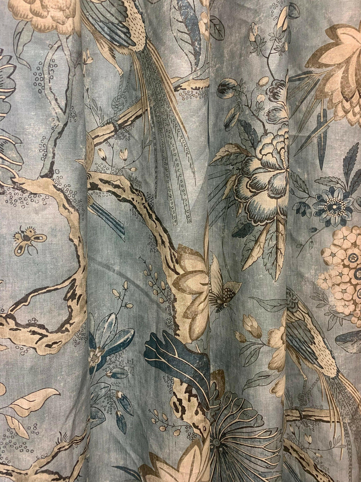 Anna French Fabric - Thibaut - Villeneuve Aqua-  Made to Measure Curtains - Designer Drapery.
