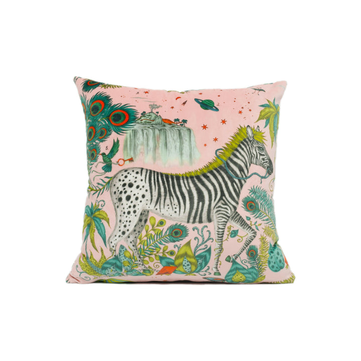 Funky Bold Maximalist Fantasy &amp; Mythical Animal Velvet Designer Cushion Cover - Luxury Throw Pillow - Handmade Home Decor Lost World.