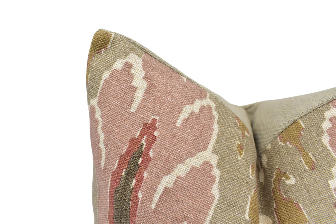 a close up of a pillow on a white background