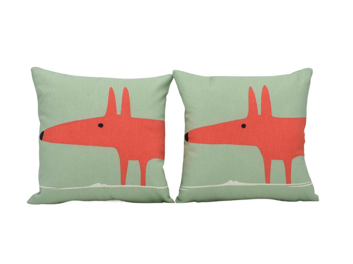 Scion - Mr Fox - Pair of 12" Double-Sided Cushion Covers - 8 Colours Available - Designer Throw Pillow Stunning Scatter Pillow Home Decor.