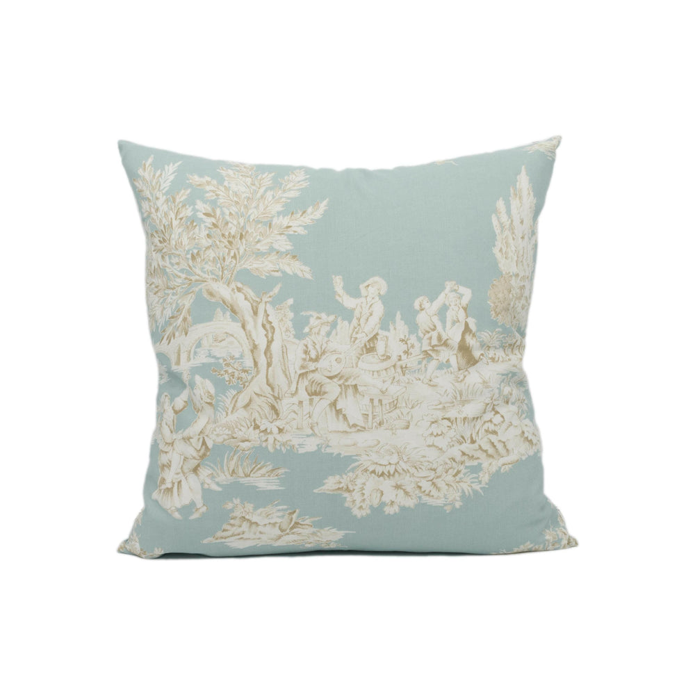 Harlequin - Etienne - Duckegg / Cappuccino / White - Enchanting Toile De Jouy Cushion Cover - Handmade Throw Pillow - Designer Home Décor.
