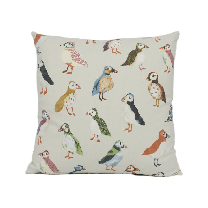 Prestigious Textiles - Puffin - Driftwood - Fun Cushion Cover Whimsical Throw Pillow Colourful Designer Home Décor.