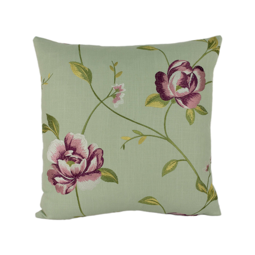 Clarke &amp; Clarke - Alderley - Heather - Stunning Embroidered Floral Cushion Cover Throw Pillow Designer Home Decor.