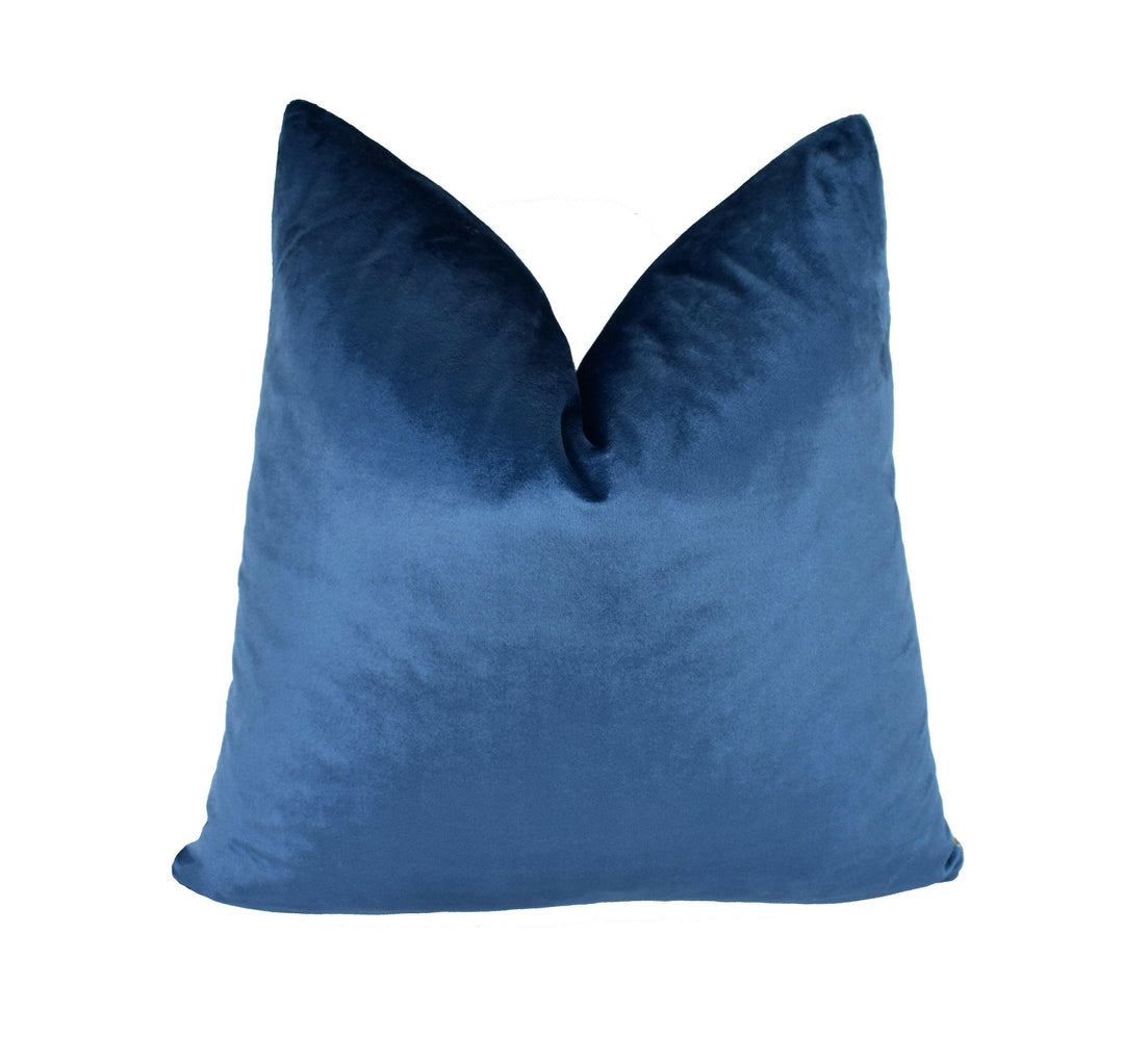 Stunning Designer Indigo Velvet Cushion Cover - Handmade Throw Pillow Designer Home Decor.
