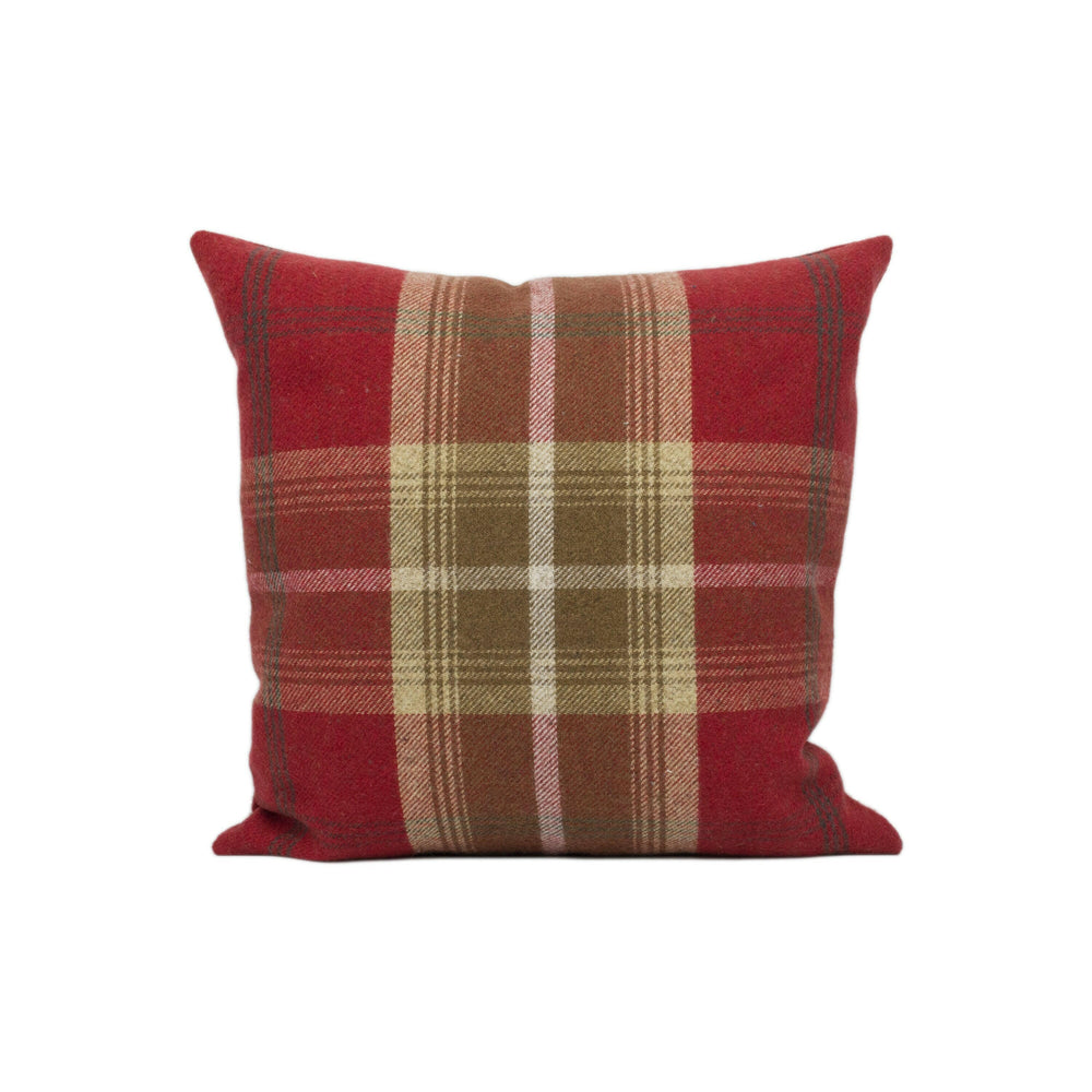 Porter & Stone - Balmoral - Red - Plaid Tartan Cushion Cover - Handmade Throw Pillow - Designer Home Décor.