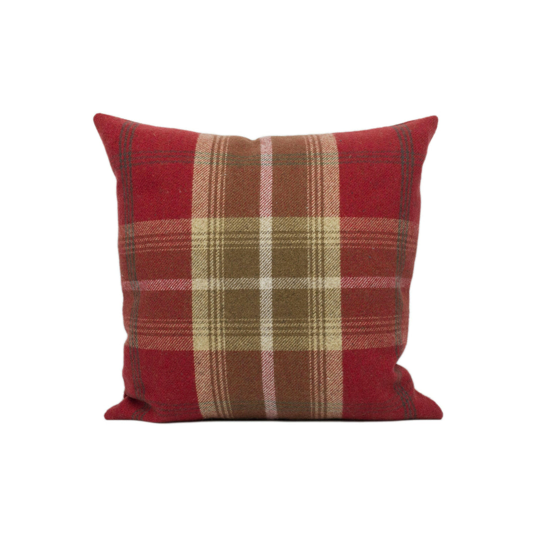 Porter & Stone - Balmoral - Red - Plaid Tartan Cushion Cover - Handmade Throw Pillow - Designer Home Décor.