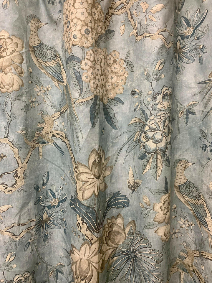 Anna French Fabric - Thibaut - Villeneuve Aqua-  Made to Measure Curtains - Designer Drapery.