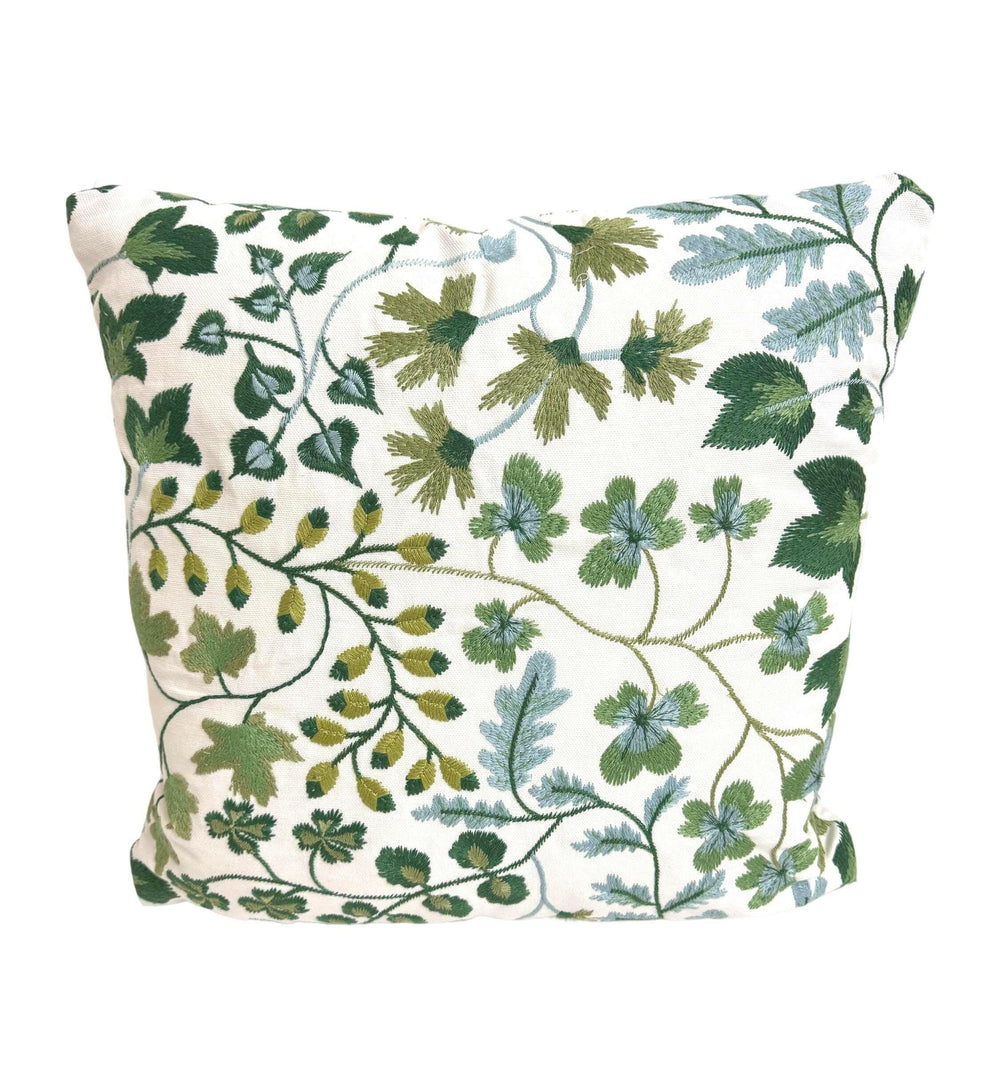 Harlequin - Onni - First Light / Clover - Floral Embroidery100% cotton Designer Cushion Cover - Luxury Throw Pillow - Handmade Home Decor.