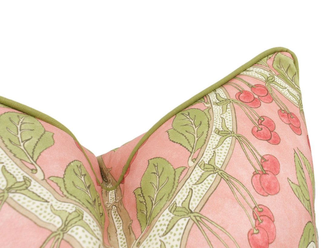 GP and J Baker - Birds & Cherries - Coral - Charming Floral Bird Designer Cushion Cover  - Luxury Throw Pillow - Handmade Home Décor.