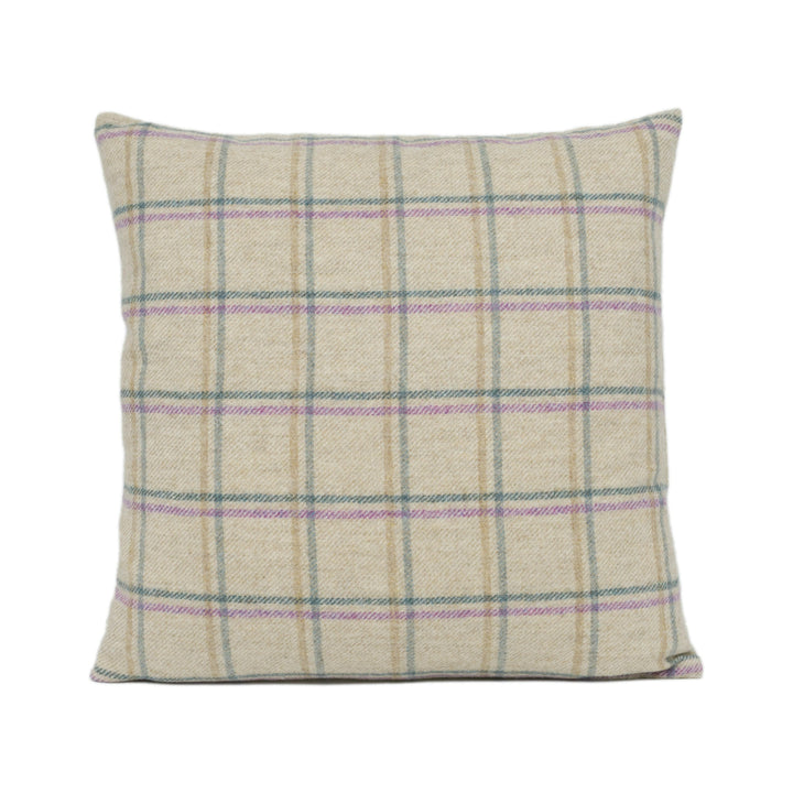 Abraham Moon - Duisdale - Lilac- 100% Wool Cushion Cover - Designer Plaid Pillow Cover - Handmade Custom Abraham Moon Pillow.