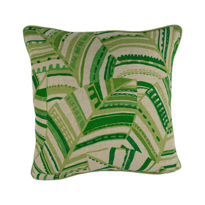 Schumacher -  Deco Leaves - Palm - Sophisticated 1920's Leaf Designer Cushion Cover - Handmade Throw Pillow Designer Home Decor.