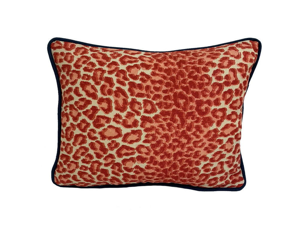 Colefax and Fowler - Panthera - Red - Soft Animal Print Stripe Designer Cushion Cover - Luxury Throw Pillow Handmade Home Decor.